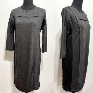 Kenneth Cole New York Gray & Black Color Block Long Sleeve Knit Dress Sz S NWT